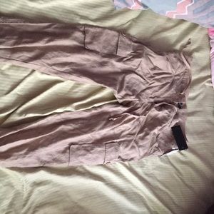 Khaki linen straight leg paints